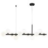 Lampa wisząca czarna listwa mleczne szklane okrągłe klosze molekularna minimalistyczna klasyczna elegancka MINI MOON ST-8118P-11 black Step Into Design